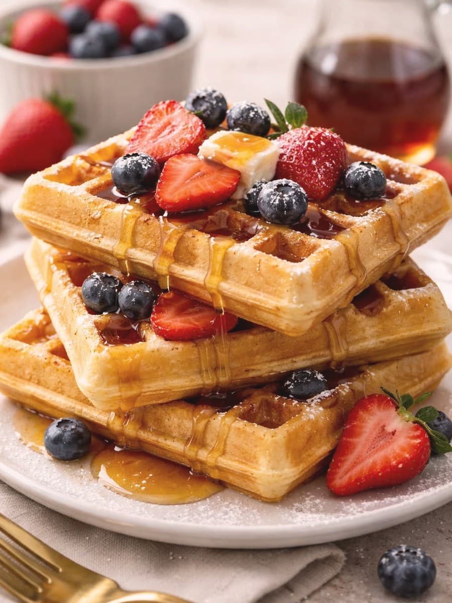 Waffles: Warm, golden, made to order.